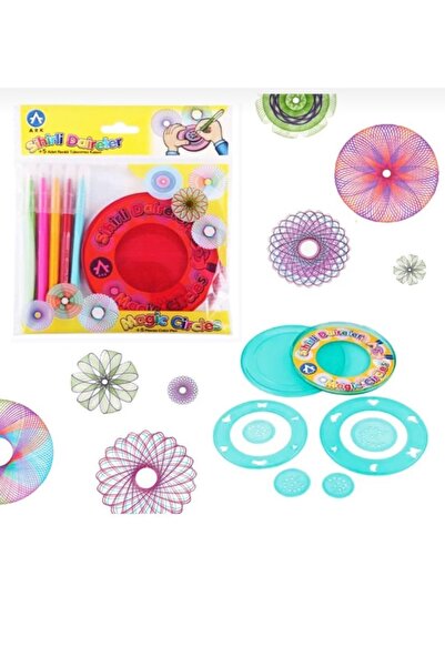 indirimstart مجموعة رسم الدوائر السحرية مجموعة رسم مكونة من 5 أقلام ملونة