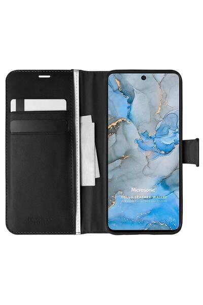 piblue حافظة جنرال موبايل جي إم 22 بلس محفظة جلدية ديلوكس باللون الأسود