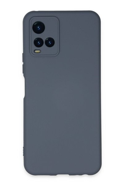 piblue جراب Vivo Y33s مصنوع من السيليكون باللون الرمادي المخملي من الداخل