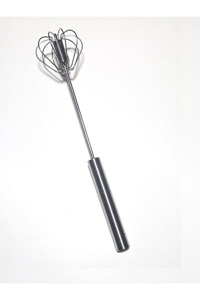 PerfectTrade Push-Pull Hand Mixer Stainless Metal Swivel Head Whisk