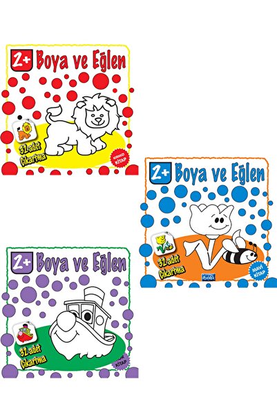Parıltı Yayıncılık Paint and Have Fun Series Red, Blue and Purple Book Set