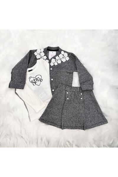 cloudkidclub Çiçekli Incili Ceket-etek Super Star Kız Takım 1-5yaş