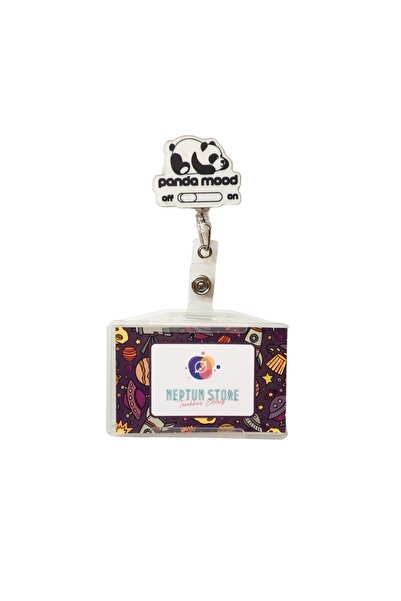 neptünstore حامل بطاقات يويو لطيف باللونين الأبيض والأسود على شكل دمية دب الب...