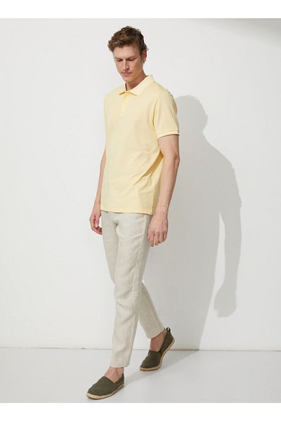 ALTINYILDIZ CLASSICS Polo Neck Yellow - Λευκό Ανδρικό T-shirt 4a9000000003