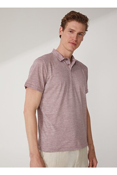 SÜVARİ Polo Yaka Armürlü Koyu Bordo Erkek T-shirt Ts1014000272
