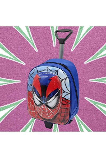 Tezzgelsin Kindergarten Nursery Spiderman 5d Embossed Printing 2-6 Years Old School Bag Backpack with Wheels
