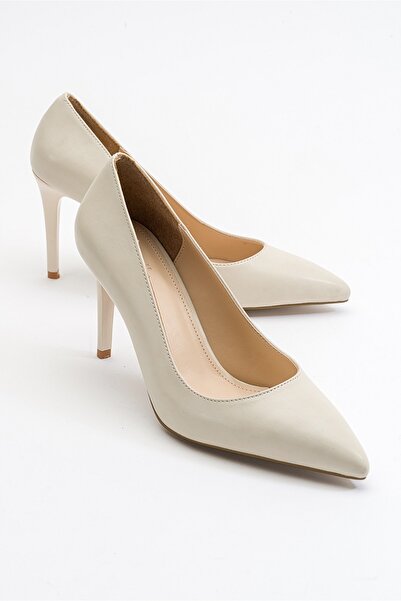 LuviShoes حذاء ريب ذو كعب عالٍ للسيدات باللون البيج