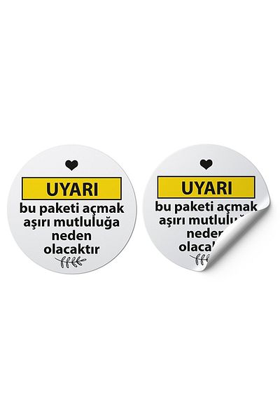 gg gençgirişimci Coated Sticker - Warning - (4x4cm) 70 Pieces