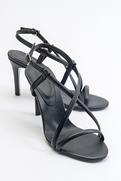 LuviShoes حذاء بكعب عالٍ للسيدات من Castle Black Skin