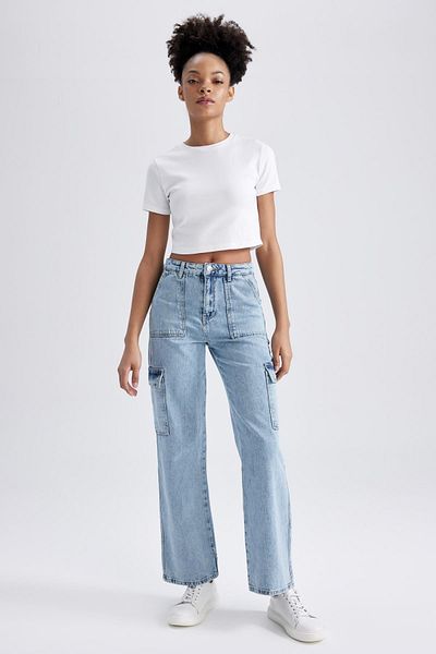 DeFacto Pantaloni Cargo Jeans 100% Bumbac Ani '90
