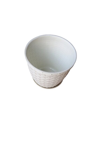 Bahat Plastik Saksı Tabaklı Beyaz 3 Litre