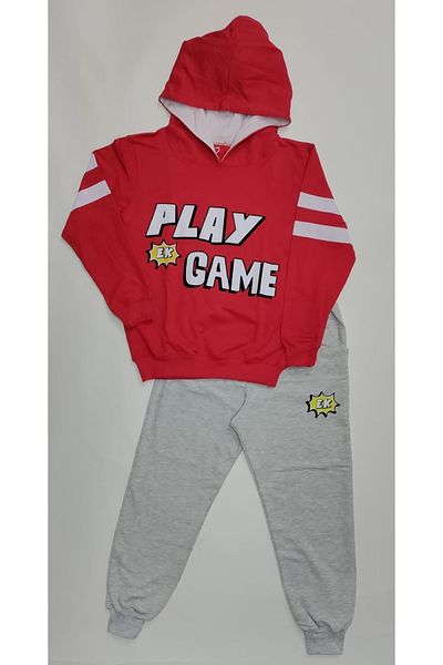 ELLE 100% Cotton Hooded Boys' Top and Bottom Tracksuit Set500157