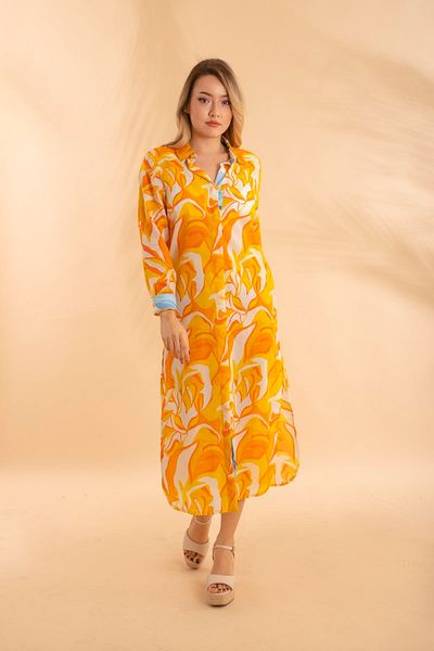 Bonitas Beachwear Cămașă lungă Leaf Orange Bnts-23010-b