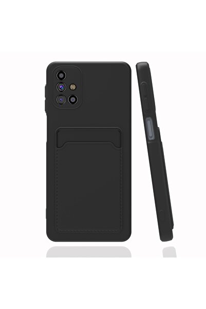 Fibaks Samsung Galaxy M31s Kamera Korumalı Kartlıklı Cüzdanlı Kırmızı Tuşlu S...