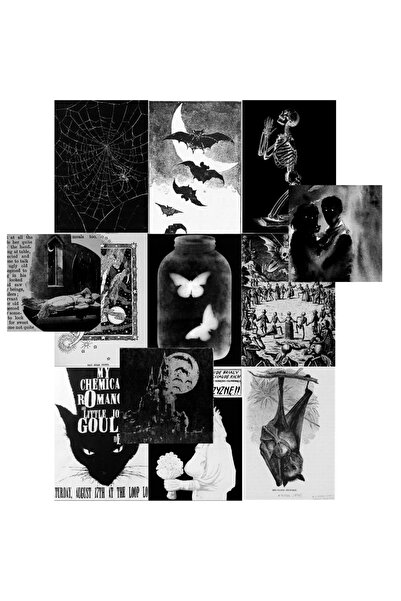Ororabutik Gothıc Grunge Gotik Punk Poster Duvar Kağıdı Seti