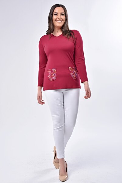 akgül giyim First Spring and Summer New Season Mother Blouse Model with Pockets