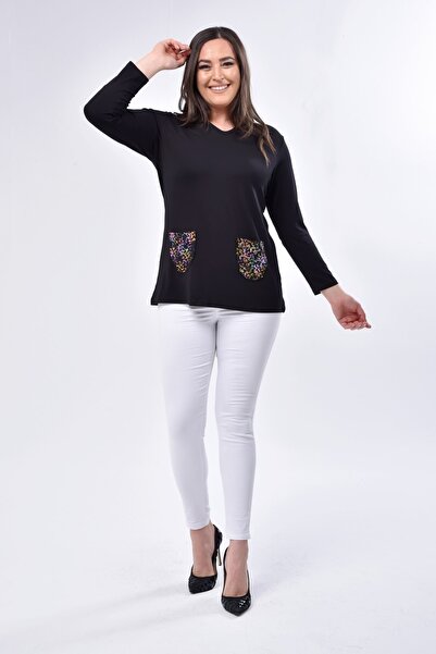 akgül giyim First Spring and Summer New Season Mother Blouse Model with Pockets