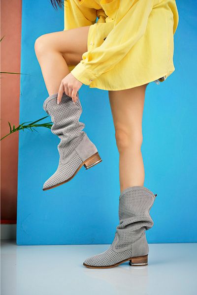 PASSAGE SHOES 8012 Dámské letní natahovací boty z pravé kůže