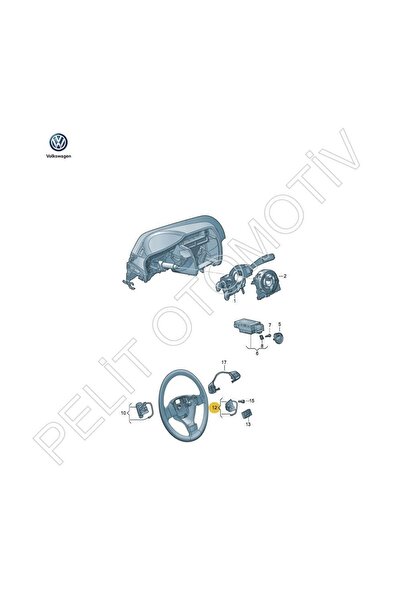 OEM Passat B7 Direksiyon Tuş Takımı 3c8998537b (2011-2015)