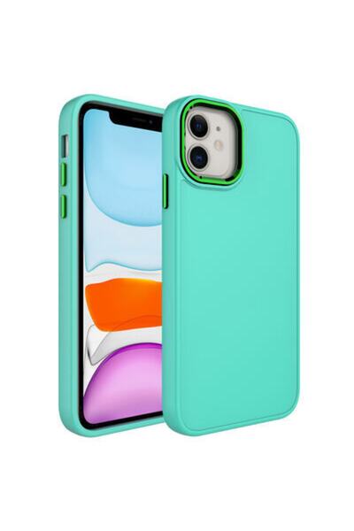 Rivor Apple Iphone 11 Kılıf Metal Çerçeve Hassas Butonlu Renkli Içi Kadife La...