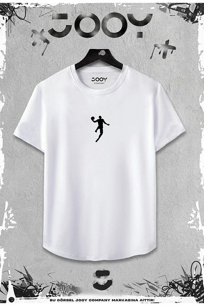 Jooy Company Λευκό μπλουζάκι 2 τεμαχίων Basketball Player Slim Fit - Σετ μαύρο σορτς