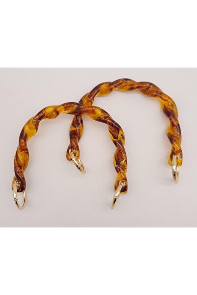 angel çanta aksesuar مقبض حقيبة أكريليك بحلقة زنبركية بلون كهرماني مقاس 13 سم