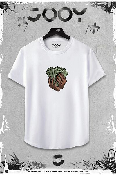 Jooy Company Λευκό μπλουζάκι 2 τεμαχίων Money Design Slim Fit - Σετ μαύρο σορτς