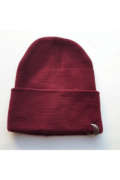 Ororabutik Μπορντό Piercing Beanie