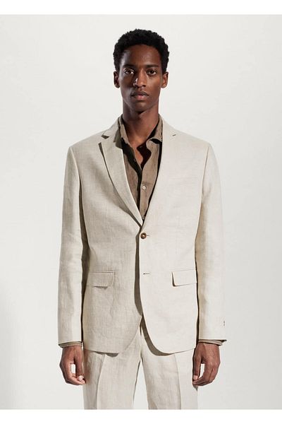MANGO Man Blazerjacke aus 100 % Leinenstoff im Slim Fit
