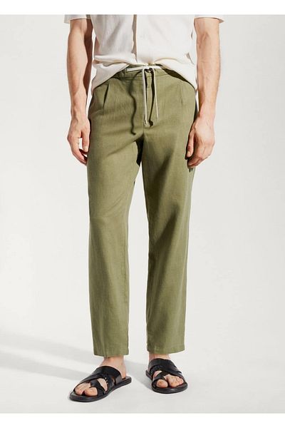 MANGO Man Slim Fit Linen Trousers