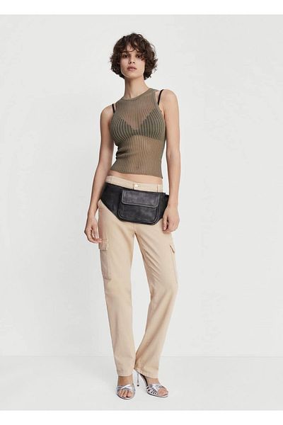 MANGO Woman Cargo Jean Pants with Pockets