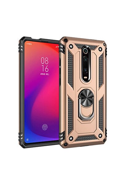 Rivor Xiaomi Mi 9t Uyumlu Kılıf Military Armour Yüzüklü Standlı Koruyucu Kapak