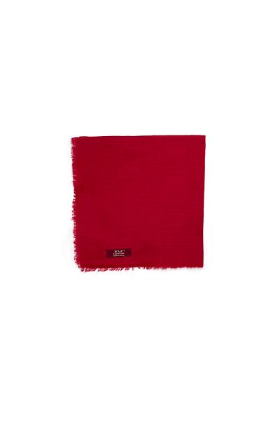 nazipek Flamed Cotton Red Writing Scarf 100x100 Cm