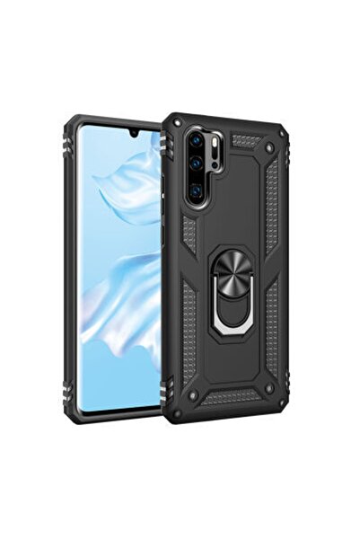 Rivor Huawei P30 Pro Uyumlu Kılıf Military Armour Yüzüklü Standlı Koruyucu Kapak