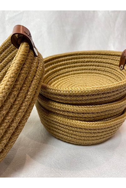 MaVaux Daisy 4-Piece Decorative Stylish Washable Jute Snack Bowl