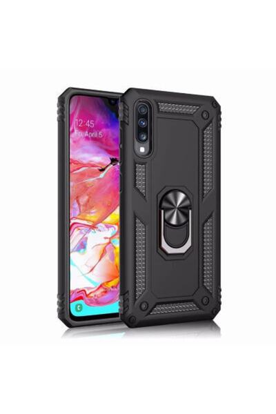 Rivor Samsung Galaxy A50 Uyumlu Kılıf Military Armour Yüzüklü Standlı Koruyuc...