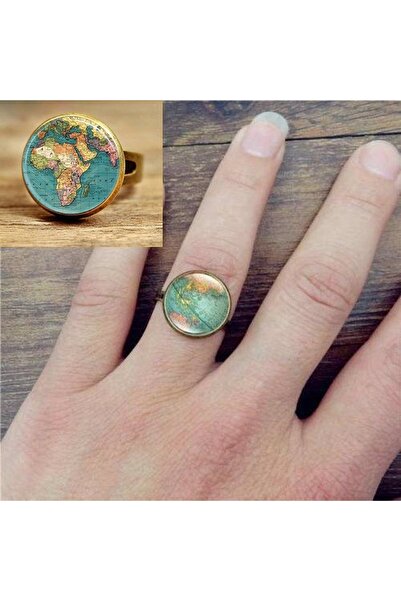 Market66 Cam Küre Haritalı 3d Yüzük Dünya Haritası Ayarlanabilir Ölçü Earth Yüzüğü Asya Afrika Türkiye