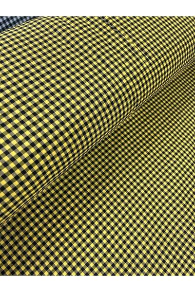 Pötikare Zefir Kumaş Sarı-siyah Desen