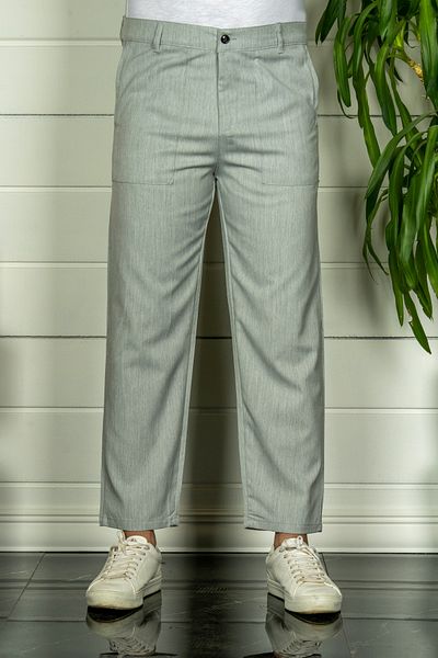MODAMESTO Men's Gray Wide Cut Trousers