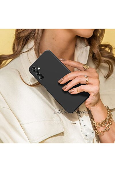 m.tk moveteck Samsung Galaxy A14 Uyumlu Kılıf Soft Yumuşak Silikon + 9h Ekran Koruyucu Set Kamera Korumalı Kapak