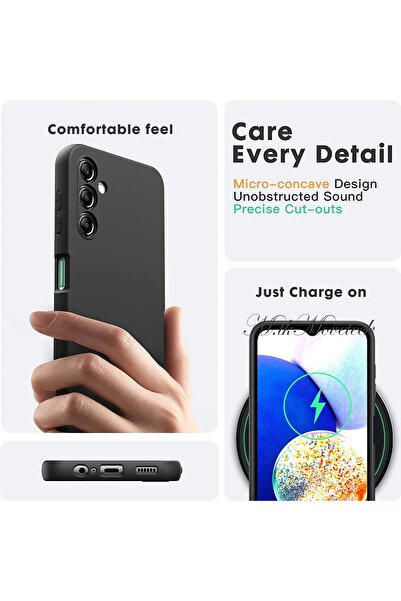 m.tk moveteck Samsung Galaxy A34 Uyumlu Kılıf Soft Yumuşak Silikon + 9h Ekran Koruyucu Set Kamera Korumalı Kapak