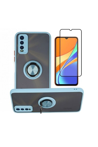 piblue Vivo Y11S/Y20 Case with Ring Magnet Matte Back Case and Full Covering ...