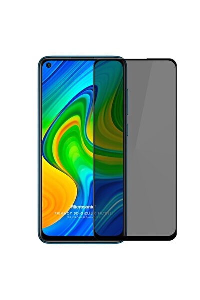 piblue واقي شاشة زجاجي لهاتف Xiaomi Redmi Note 9 مع فلتر الخصوصية 5D باللون ا...