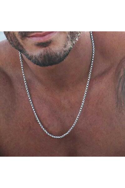 Lunays قلادة سلسلة موديل محبوكة للجنسين من الفولاذ المقاوم للصدأ 2.5 متر M