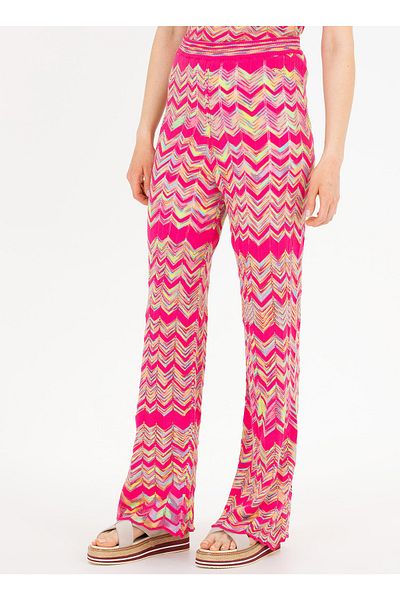 U.S. Polo Assn. Elastic Waist Loose Fit Pink Women's Trousers Edol