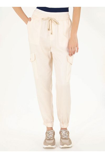 U.S. Polo Assn. Tie Waist Standard Beige Women's Trousers Dello
