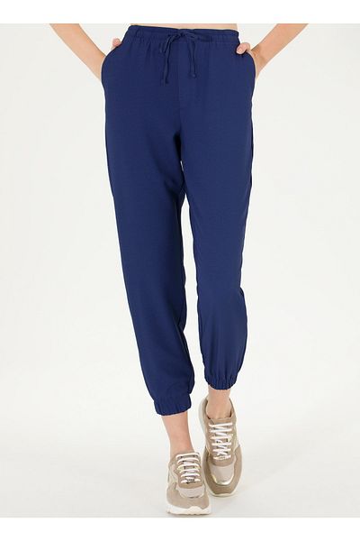 U.S. Polo Assn. Elastic Waist Standard Navy Blue Women's Trousers Gras