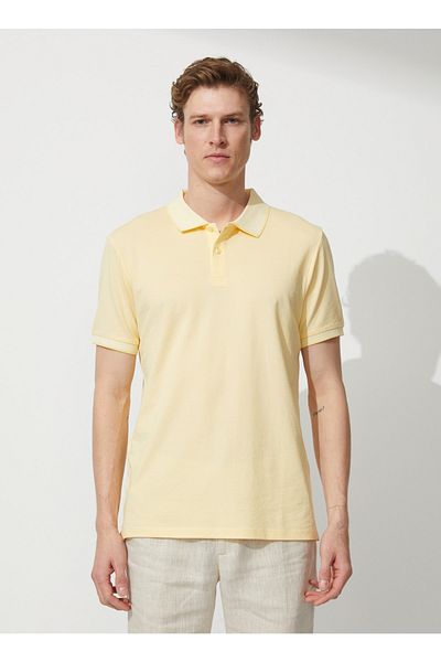 ALTINYILDIZ CLASSICS Polo Neck Yellow - Λευκό Ανδρικό T-shirt 4a9000000003