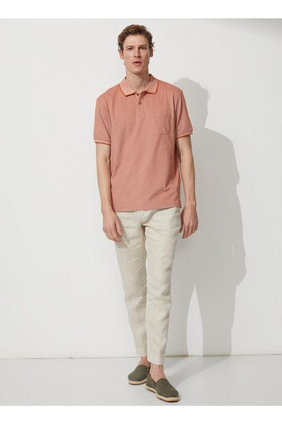 ALTINYILDIZ CLASSICS Polo Neck Tile Melange Men's T-Shirt 4A 9000000004