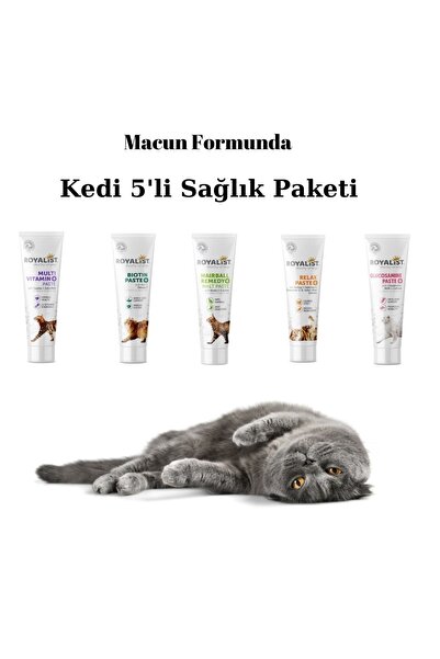 Royalist Kedi Sağlık Paketi 5'li Set Macun Formunda- Multivitamin, Biotin, Ma...